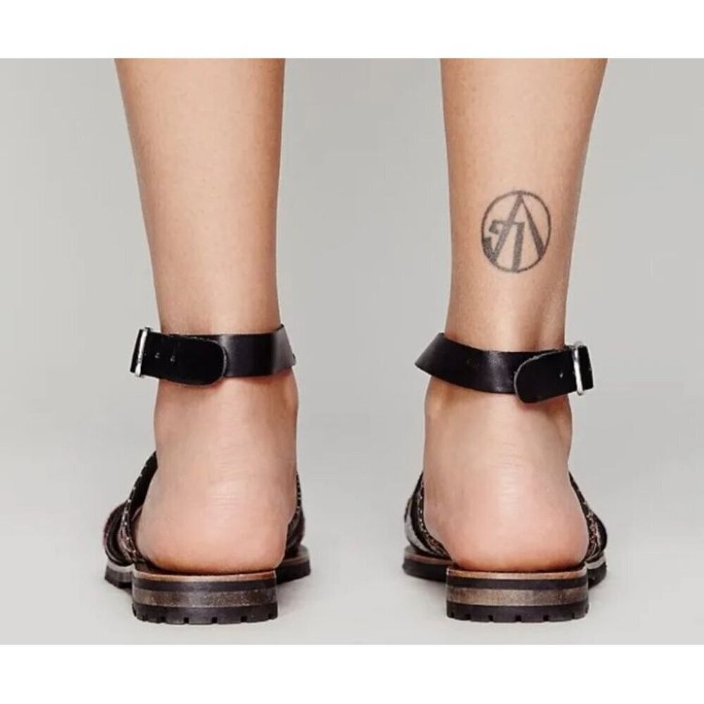 Free People Boho Strappy Black Multi Balkan Sandal 9.5 - Picture 3 of 8